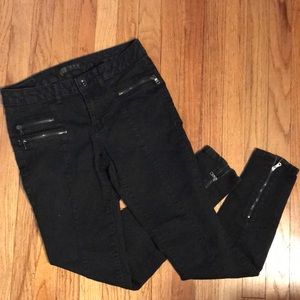 Zara black zipper skinny jeans